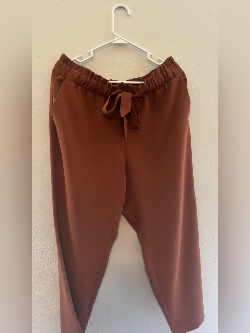 LOFT Rust Brown Drawstring Cropped Pants